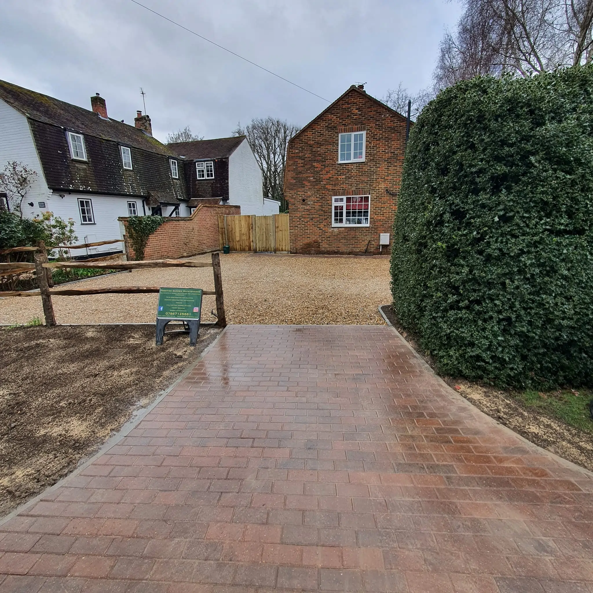 Block paving driveway installation in Woking by Prestige Garden Maintenance creating a durable and stylish driveway